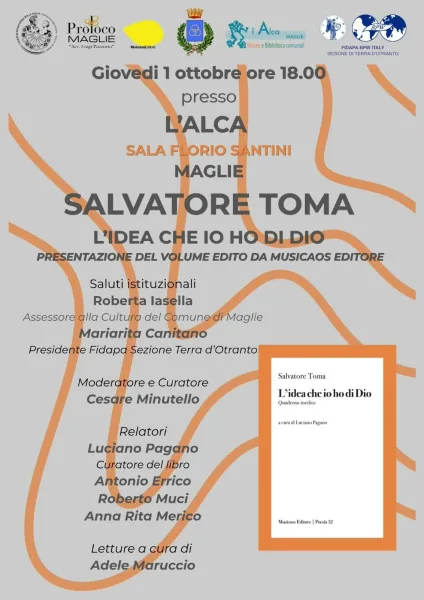 Locandina: Presentazione de “L’idea che io ho di Dio” di Salvatore Toma