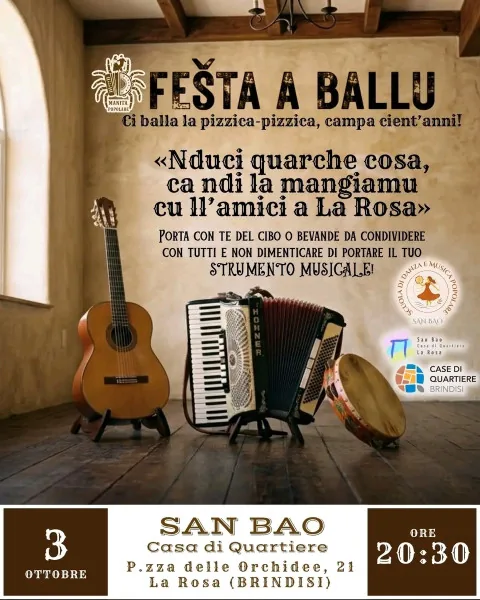 Locandina: FESTA A BALLU - Pizzica e musica folk