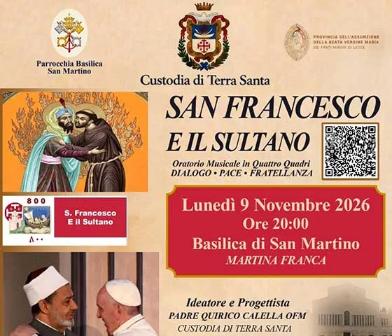 Locandina: SAN FRANCESCO E IL SULTANO – Basilica di San Martino, Martina Franca (TA)