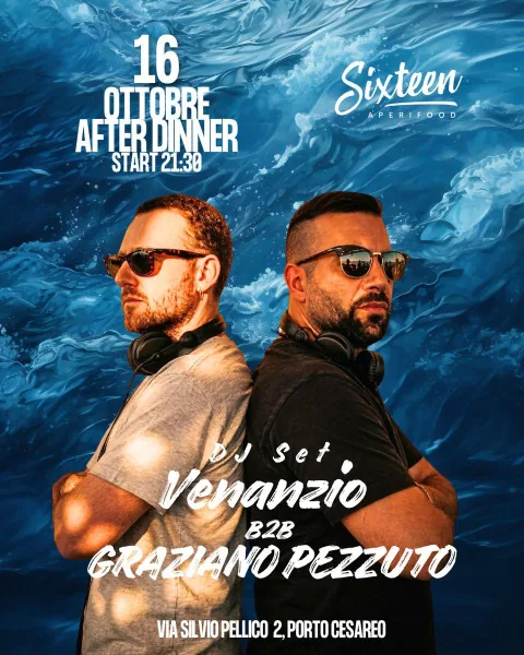 Locandina: Sixteen Aperifood, Venerdì il B2b di Graziano Pezzuto & Venanzio