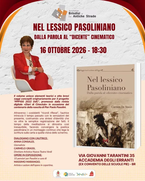 Locandina: PAGINE ERRANTI: Presentazione "NEL LESSICO PASOLINIANO" di Carmen De Stasio