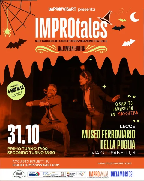 Locandina: ImproTales spettacolo diffuso di improvvisazione teatrale Halloween Edition