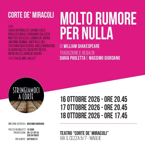 Locandina: Molto rumore per nulla con Daria Paoletta e Massimo Giordano