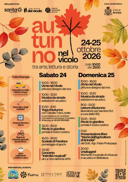 Locandina: L'autunno nel vicolo e piazza duomo tra arte storia e lettura
