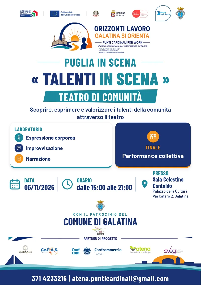 Locandina: Talenti in Scena – Teatro di Comunità