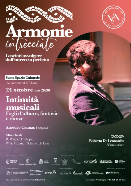 Locandina: Amedeo Cannas in concerto a Brindisi con "Intimità musicali"
