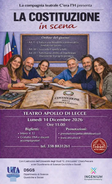 Locandina: La Costituzione in scena