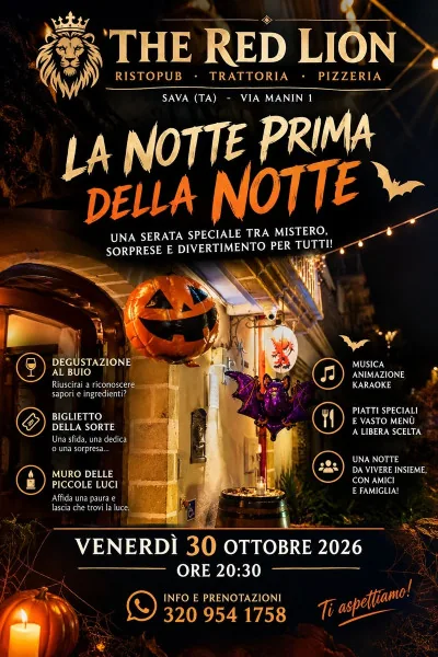 Locandina: La notte prima della notte - Live dinner show, attività dal tavolo, musica & karaoke