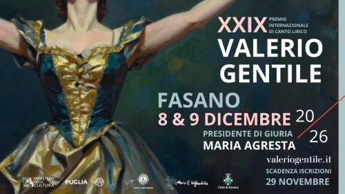 Locandina: Premio Internazionale di Canto Lirico Borsa di Studio "Valerio Gentile" XXIX ed.