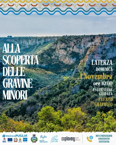 Locandina: Alla scoperta delle Gravine minori