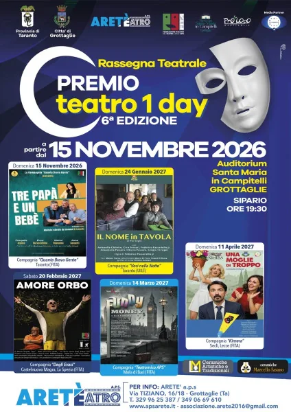 Locandina: Rassegna Premio "TEATRO 1 DAY "6^ edizione