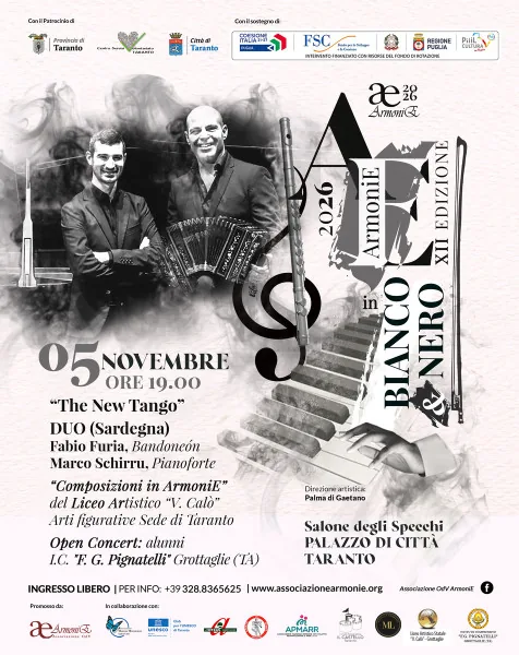 Locandina: ArmoniE in Bianco & Nero con il duo Furia-Schirru