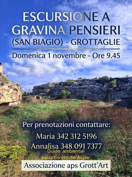 Locandina: Escursione nella gravina di Pensieri