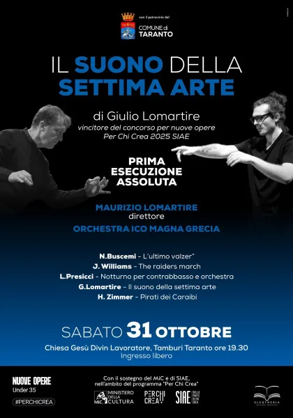 Locandina: IL SUONO DELLA SETTIMA ARTE di Giulio Lomartire - Orchestra ICO Magna Grecia